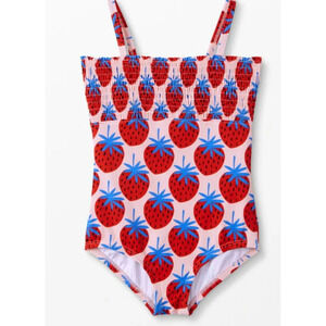 Hanna Andersson Strawberry Print Smocked 1Pc Swimsuit 110 Size 5‎